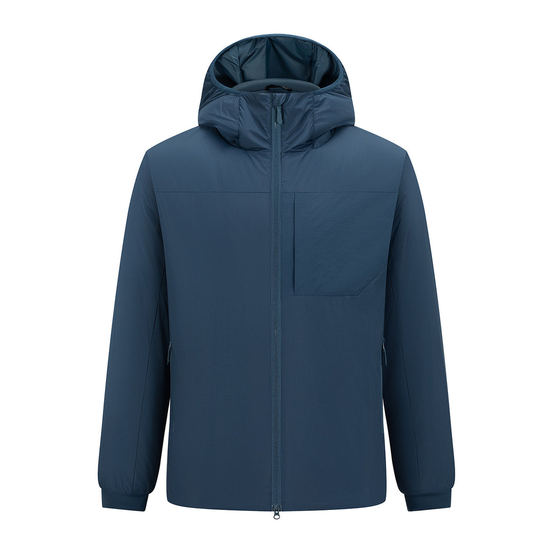 Herren Leichter Kapuzen-Urbanparka mit Zwei-Wege-Reißverschluss und Brusttasche Echoarchiv