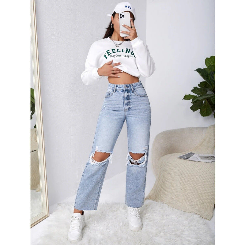 Damen Mom-Jeans im Vintage-Look mit Destroyed-Effekten Echo Archiv
