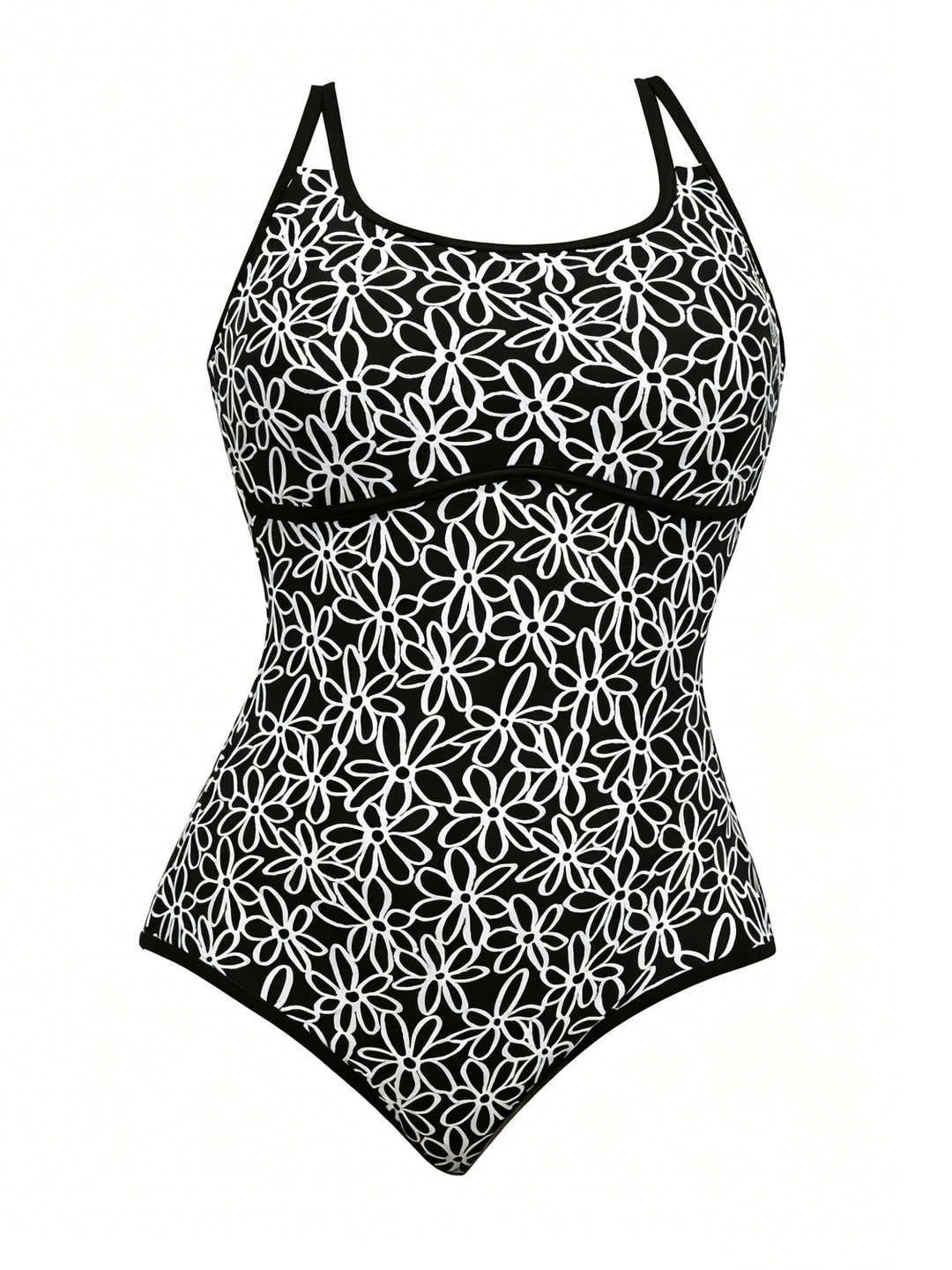 Damen Sportlicher Einteiler Badeanzug mit floralem Muster Echo Archiv