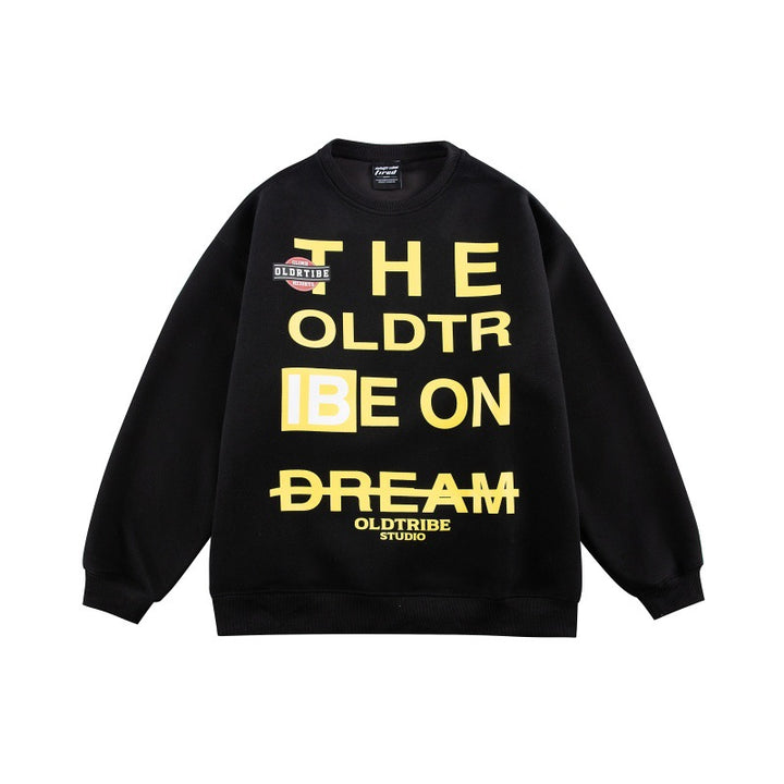 Unisex Oversize-Kuschel-Sweatshirt mit großflächigem Typo-Print und weichem Fleece-Innenfutter Echoarchiv