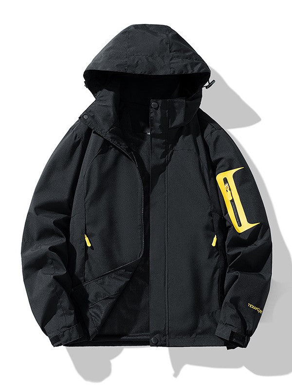 Herren Technische Outdoor-Softshelljacke mit Kapuze, Ärmeltasche und Mesh-Futter Echoarchiv
