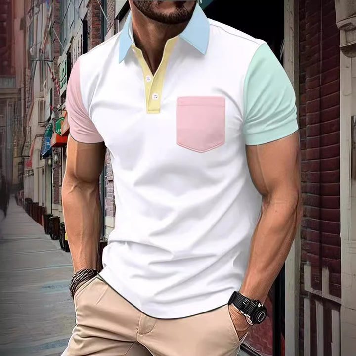 Herren Polohemd mit modernen Farbdetails Echoarchiv