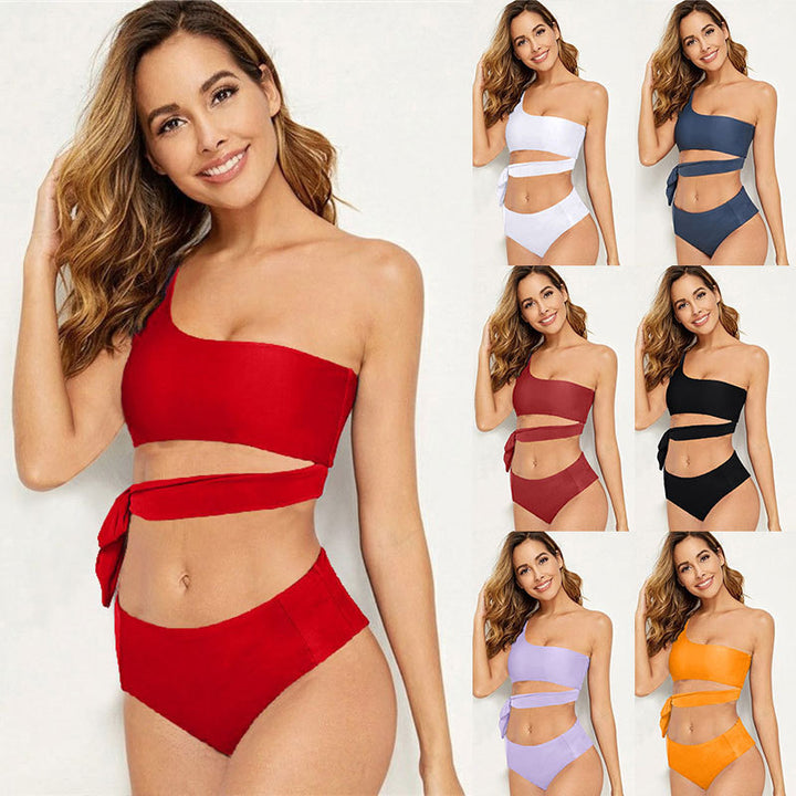 Damen Einseitiger Bikini mit trendigem Wickel-Design Echo Archiv