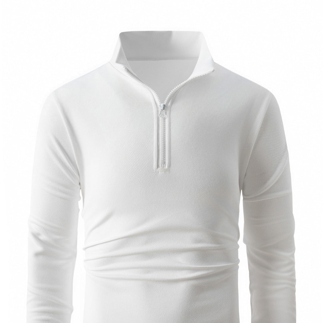 Herren Sportliches Langarmshirt mit halben Reißverschluss Echoarchiv