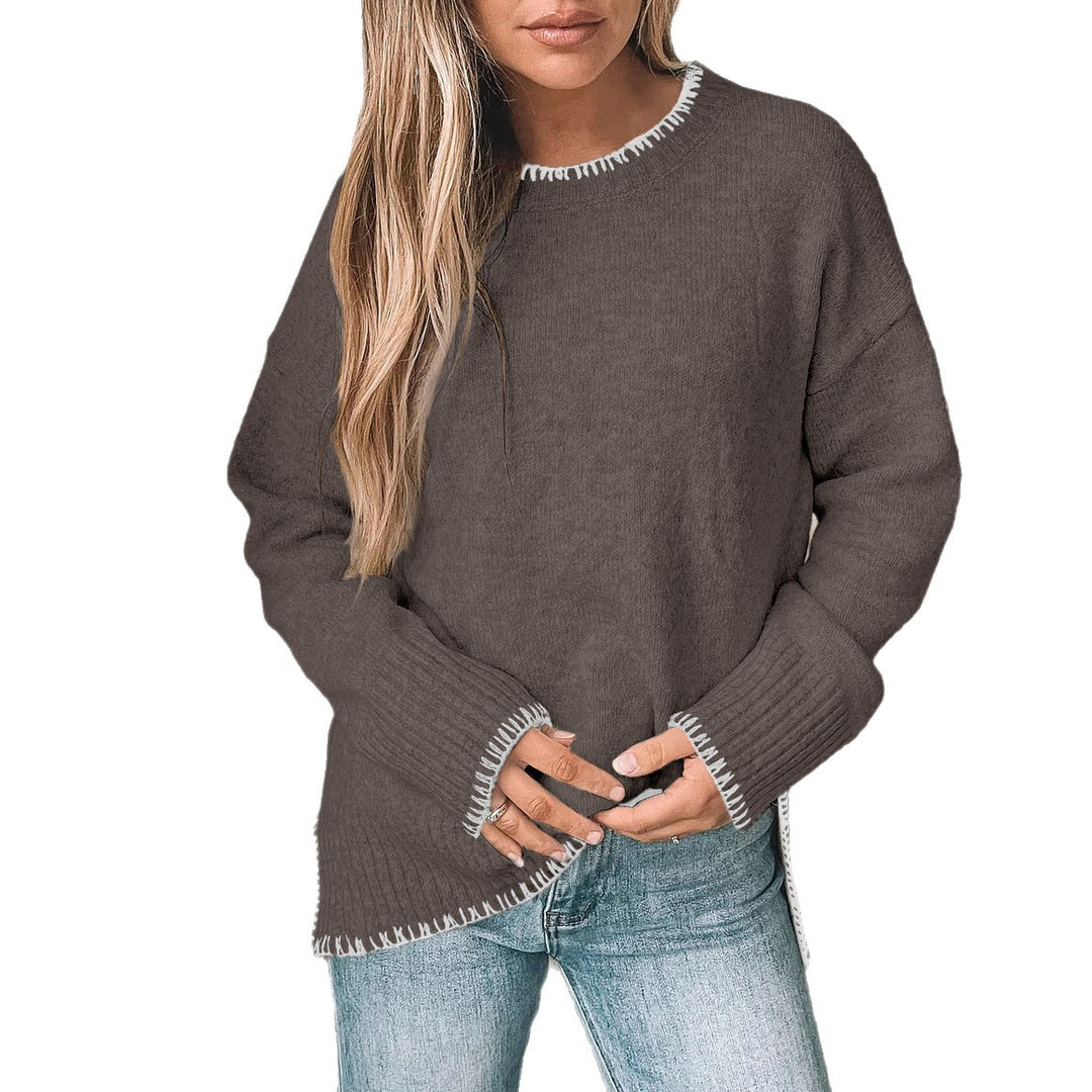 Damen Lässiger Strickpullover mit Rippdetails Echo Archiv