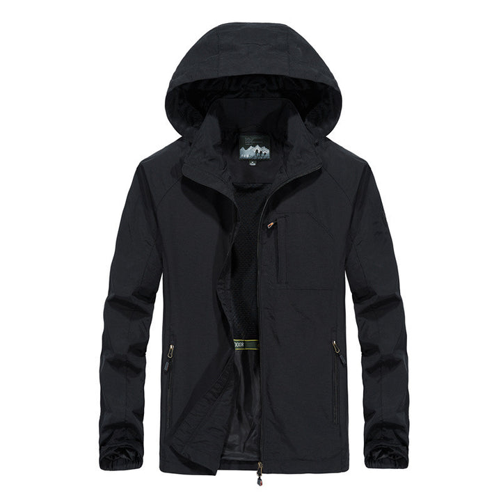 Herren Leichte Kapuzen-Outdoorjacke im technischen Look mit atmungsaktivem Meshfutter und Reißverschlusstaschen – Taviero