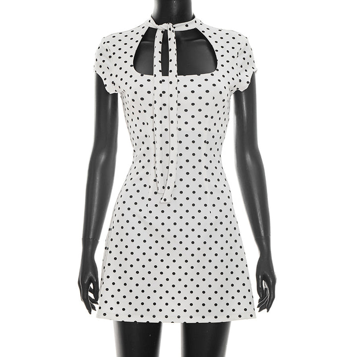 Damen Minikleid mit modischem Schlüssel-Ausschnitt und festem Oberteil Echo Archiv