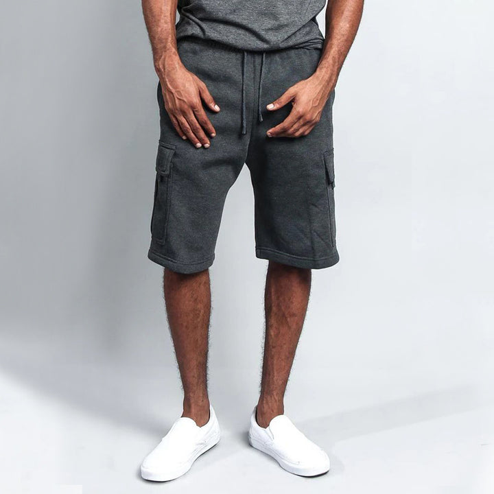 Herren Cargo-Shorts aus atmungsaktivem Sweatstoff mit verstellbarem Kordelzug und praktischen Taschen Echoarchiv