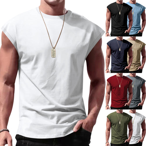 Herren lässiges Ärmelloses T-Shirt mit lockerer Passform und Rundhalsausschnitt Echoarchiv