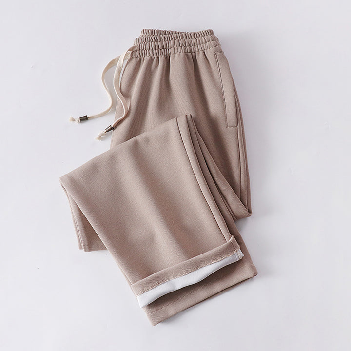 Unisex Gefütterte Fleece-Jogginghose mit elastischem Bund Kordelzug und schmalem Knöchelbündchen Echoarchiv