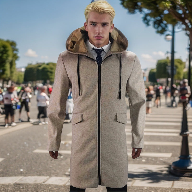 Herren Modische Parka-Jacke mit abnehmbarer Kapuze und praktischen Taschen Echoarchiv