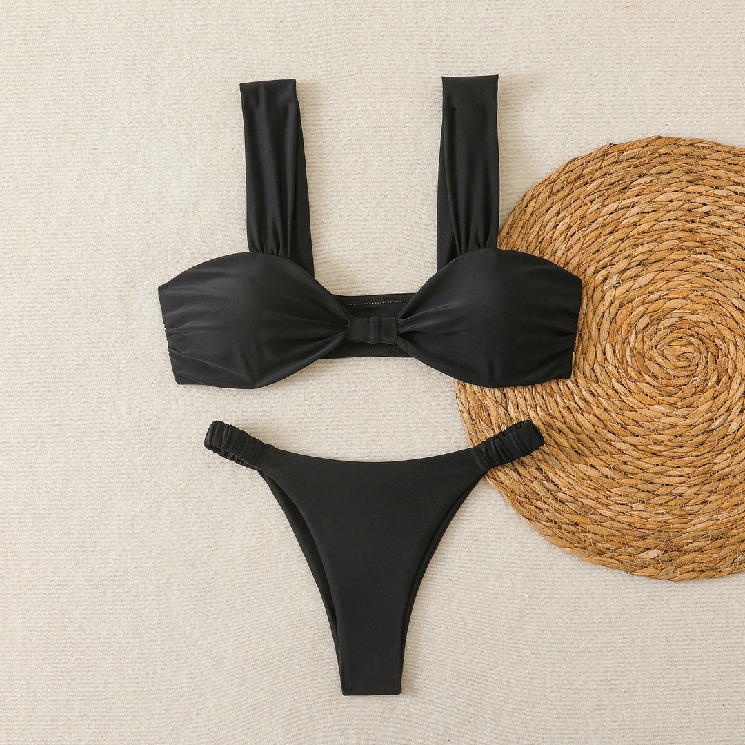 Damen Bandeau-Bikini mit breiten Trägern und dekorativem Schleifenelement Echo Archiv