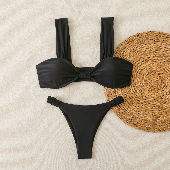 Damen Bandeau-Bikini mit breiten Trägern und dekorativem Schleifenelement Echo Archiv