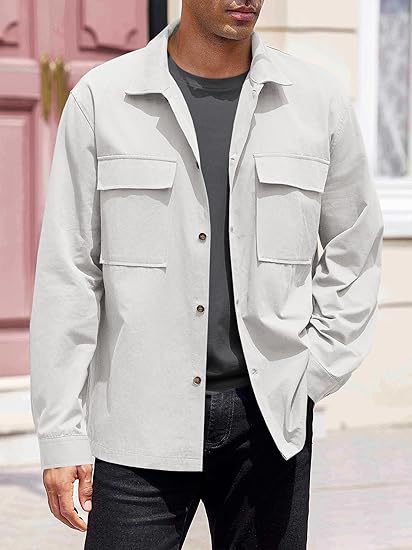 Herren lässige Utility-Jacke mit praktischen Taschen und modernem Schnitt Echoarchiv