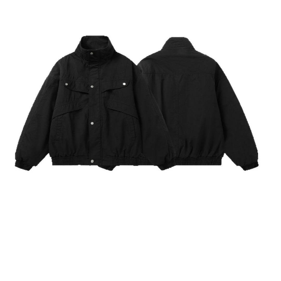 Unisex Boxy‑Fieldjacke mit hohem Stehkragen und Utility‑Taschen Echoarchiv