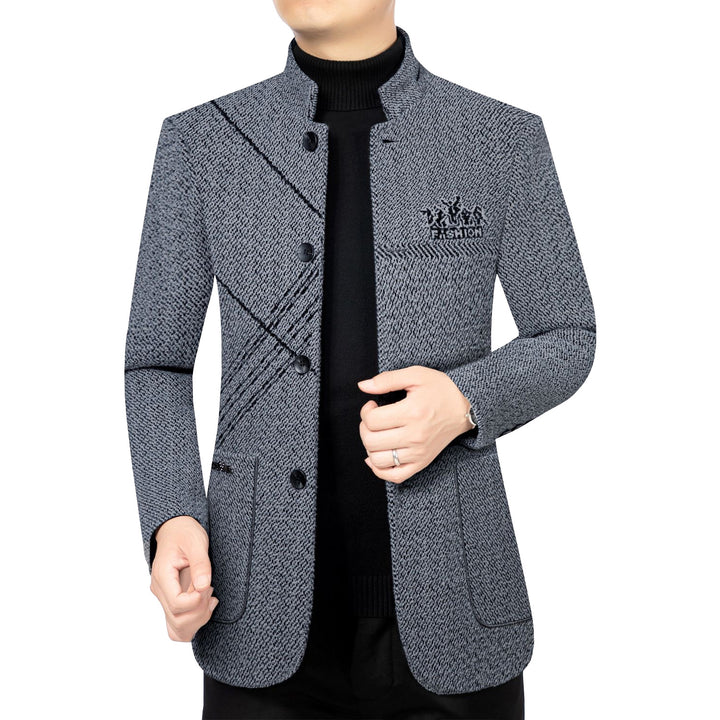 Herren Wollmantel mit Teddyfutter, Stehkragen und schmaler Silhouette – Montevé