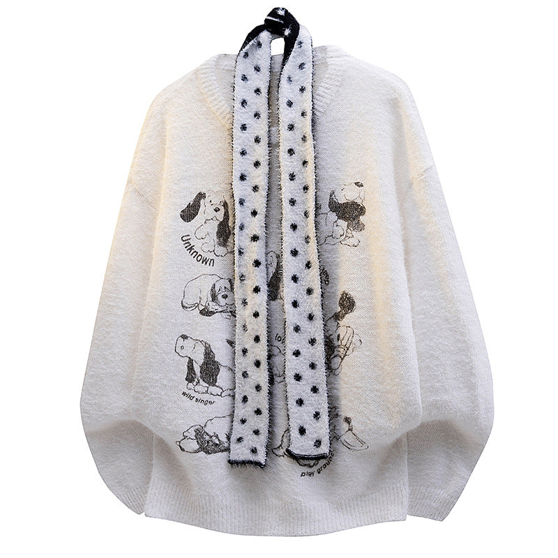 Damen Grobstrickpullover mit Tiermotiv Echoarchiv