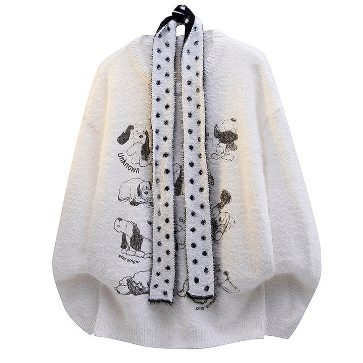Damen Grobstrickpullover mit Tiermotiv Echoarchiv