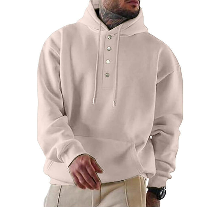 Herren Kapuzenpullover mit Knopfleiste und regulierbarem Kordelzug Echoarchiv