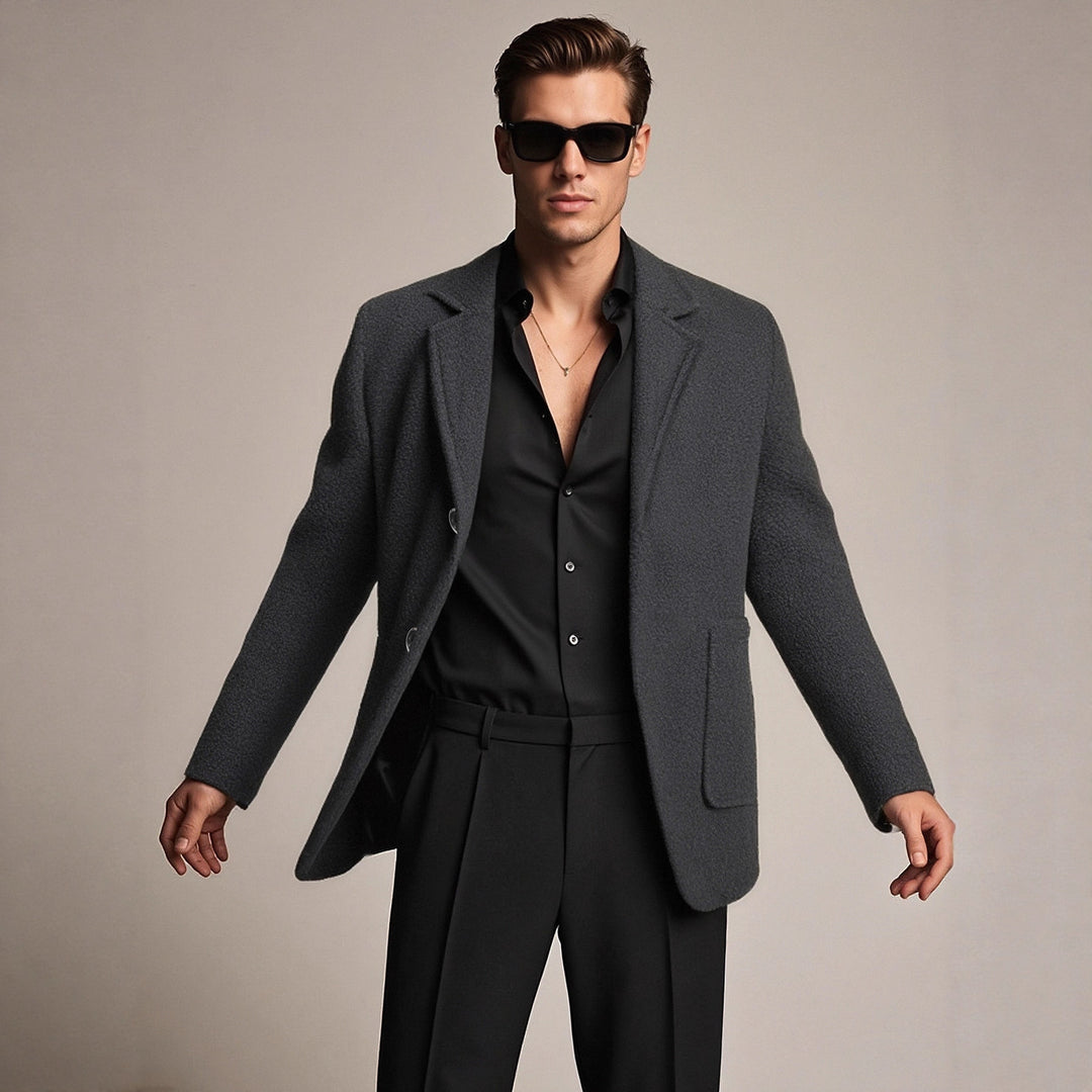 Herren eleganter und strukturierter Freizeitblazer Echoarchiv