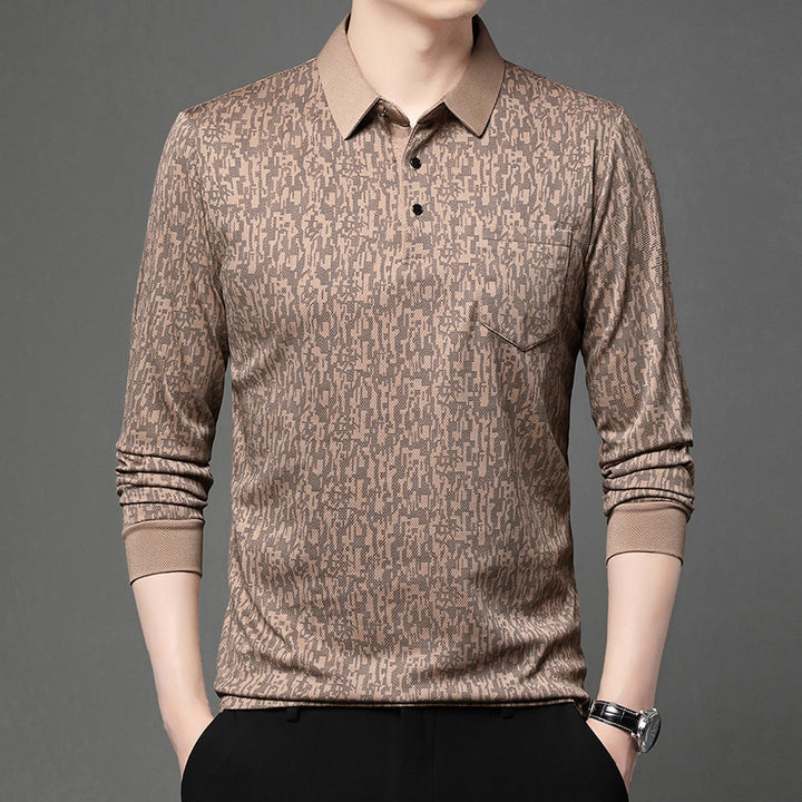 Herren Poloshirt mit grafischem Motiv und atmungsaktivem Funktionsmaterial Echoarchiv