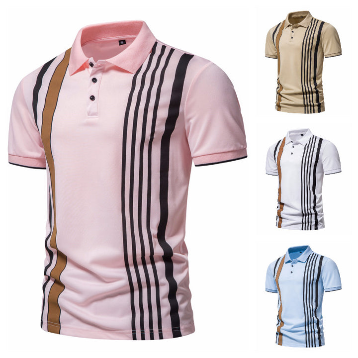 Herren Poloshirt mit modernen Streifen und atmungsaktiven Eigenschaften Echoarchiv