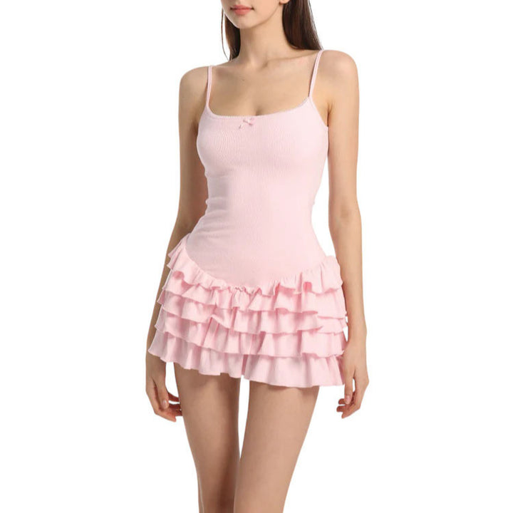 Damen Figurbetontes Rüschens Kleid Echo Archiv
