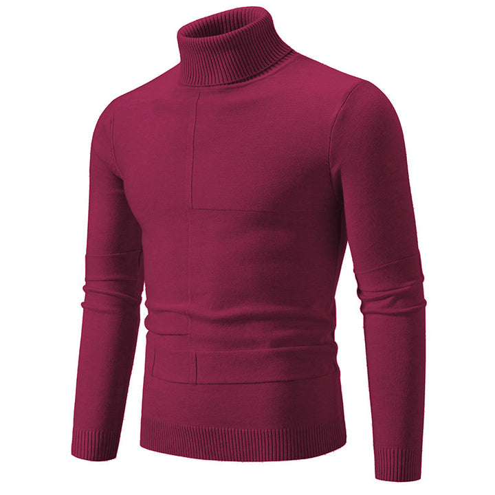 Herren eleganter Rollkragenpullover mit modernem Zopfmuster Echoarchiv