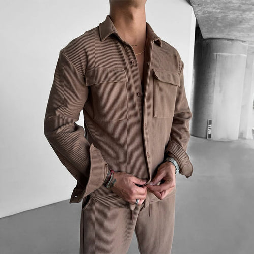 Herren utility Hemdbluse mit doppelten Brusttaschen Echoarchiv