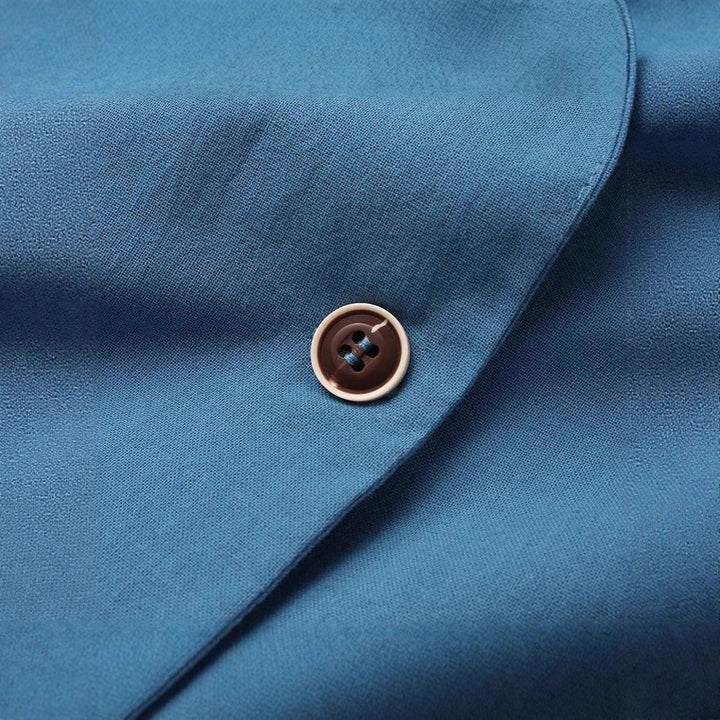 Damen Leichter Leinenblazer mit lockerer Passform und aufgesetzten Taschen – Célinea