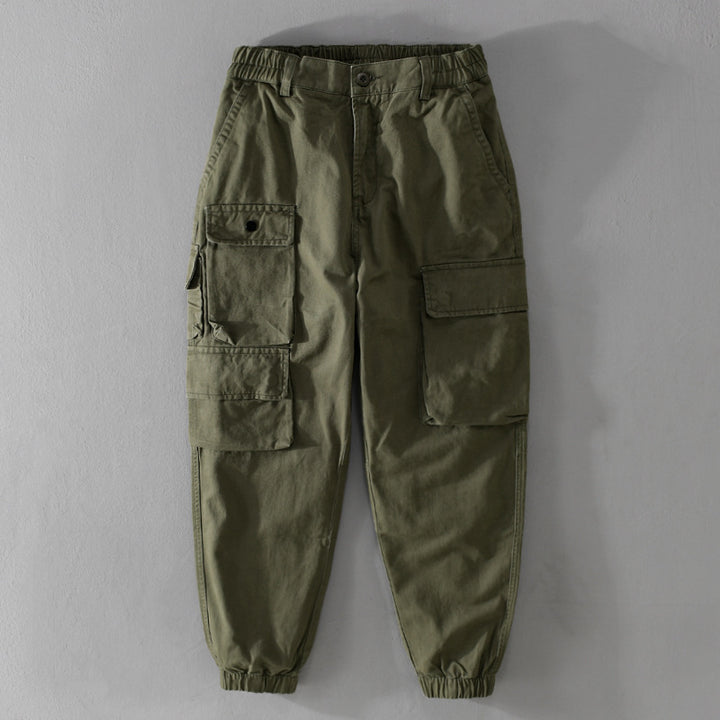 Herren Utility-Cargo-Jogger mit verstärkten Beintaschen und elastischem Knöchelbund Echoarchiv