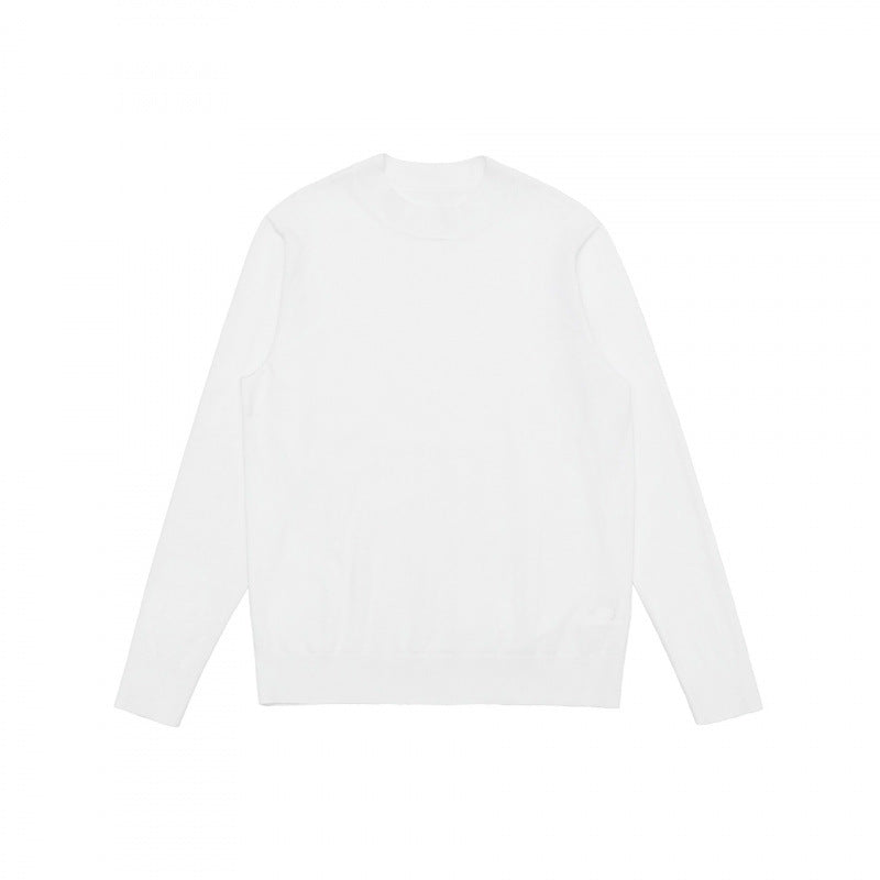 Herren Feiner Merino‑Mix Rundhals‑Pullover mit schmaler Silhouette und gerippten Abschlüssen Echo Archiv