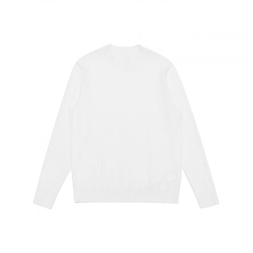 Herren Feiner Merino‑Mix Rundhals‑Pullover mit schmaler Silhouette und gerippten Abschlüssen Echo Archiv