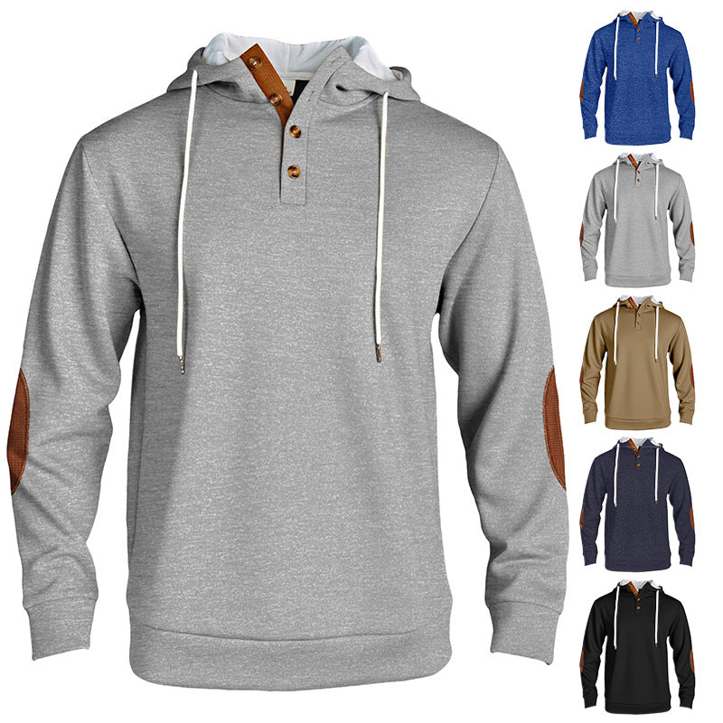 Herren Kapuzenpullover mit modischer Knopfleiste und strukturiertem Design Echoarchiv