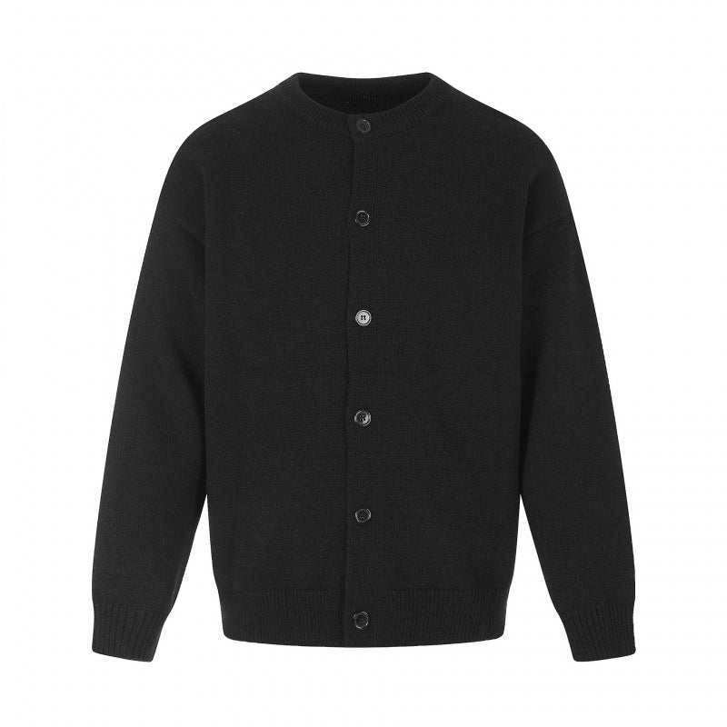 Unisex Boxy-Strickcardigan mit Rundhalsausschnitt und durchgehender Knopfleiste Echo Archiv