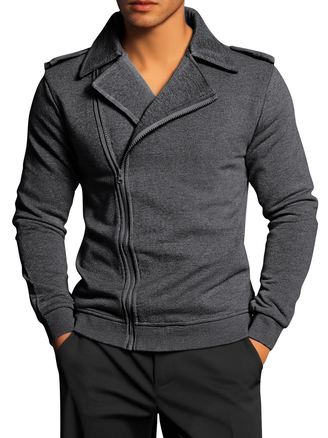 Herren lässige Zip-Jacke mit Kragen Echoarchiv