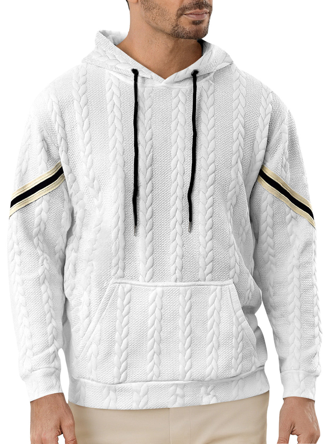 Herren Kapuzenpullover mit strukturiertem Design und kontrastierenden Akzenten Echoarchiv