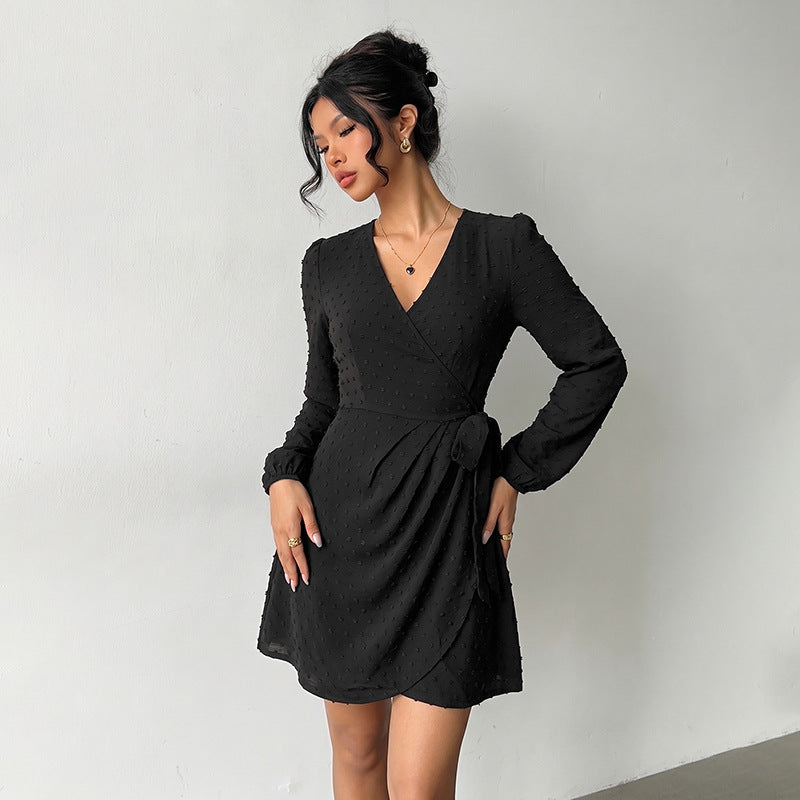 Damen Wickelkleid mit Puffärmeln Echo Archiv