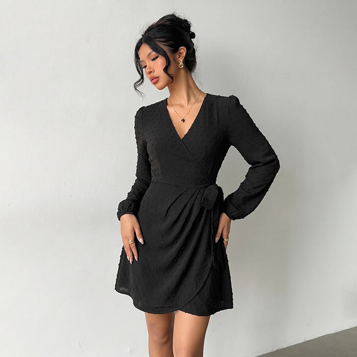 Damen Wickelkleid mit Puffärmeln Echo Archiv