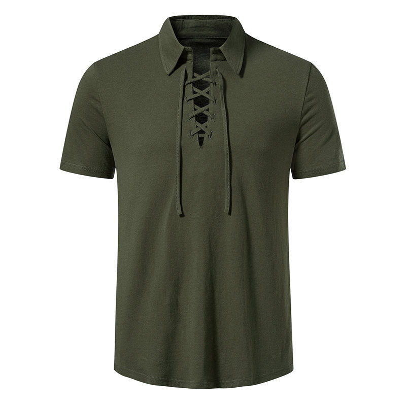 Herren Poloshirt mit modernem Schnürdesign und hochwertiger Baumwollqualität Echoarchiv