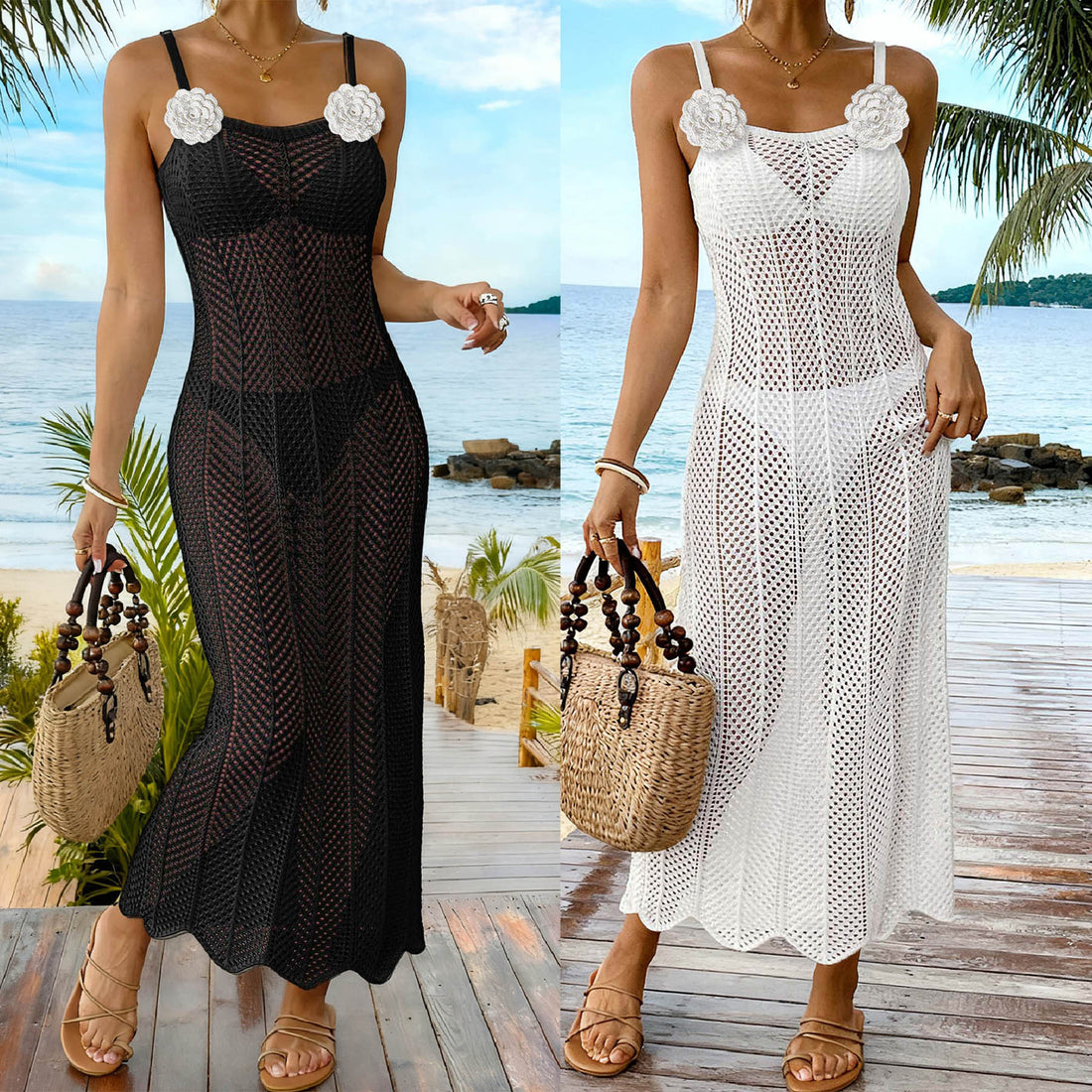 Damen transparenter Strandsarong mit elegantem Design – Avérine