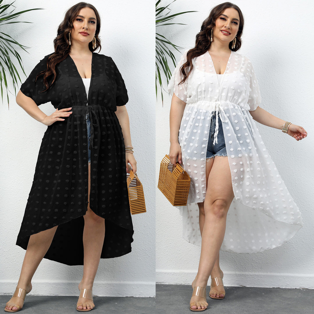 Damen Eleganter Strandüberwurf mit transparenter Struktur Echo Archiv