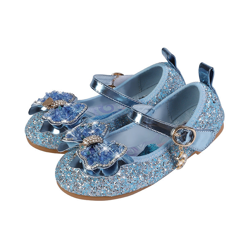 Mädchen Glitzernde Ballerinas mit dekorativer Blumenapplikation Echo Archiv
