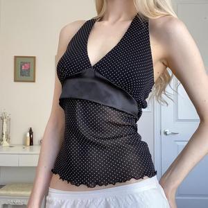 Damen Verspieltes Spaghetti-Trägertop mit transparenten Akzenten und Punkten Echo Archiv