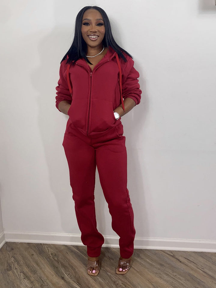 Damen nan Komfort-Zip-Hoodie mit taillenhoher Bootcut-Jogginghose Set Echo Archiv