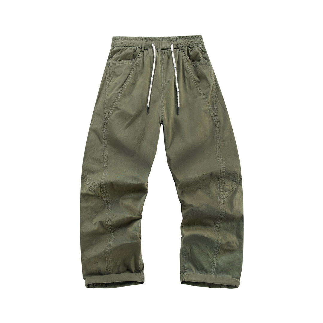 Herren Weite Freizeit-Hose mit elastischem Tunnelzugbund, diagonalem Eingriffstaschen‑Design und Knie‑Paneelen Echo Archiv