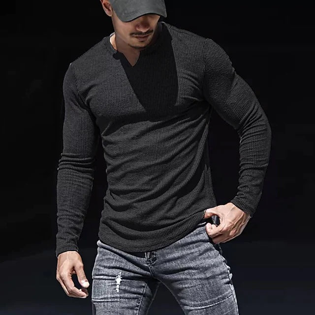 Herren Langarmshirt mit V-Ausschnitt Echoarchiv