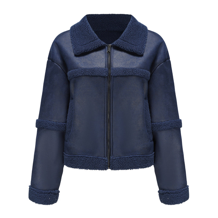 Damen nan kurze Teddyjacke im Aviator-Stil mit Reißverschluss Echo Archiv