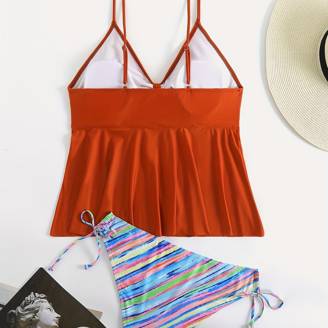 Damen Wickel-Bikini-Oberteil mit modischer Hose Echo Archiv