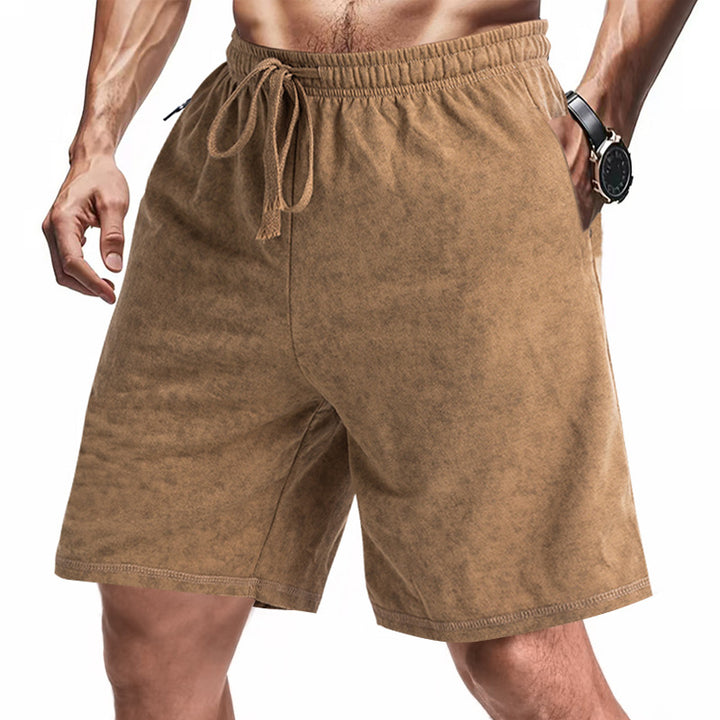 Herren bequeme Freizeit-Shorts aus sanftem Stoff mit verstellbarem Kordelzug Echoarchiv